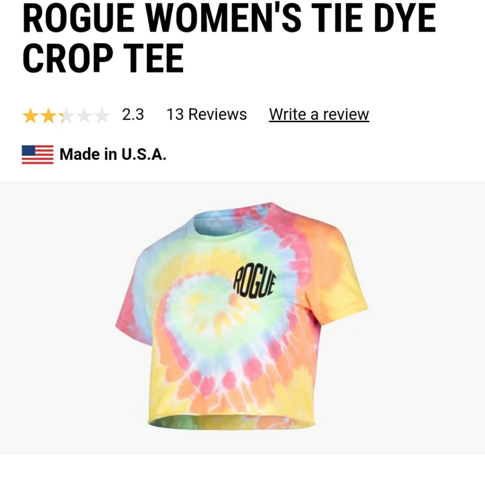 Tie Dye Rogues Crop T Shirt